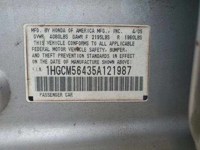 2005 Honda Accord Lx VIN: 1HGCM56435A121987 Lot: 55895304