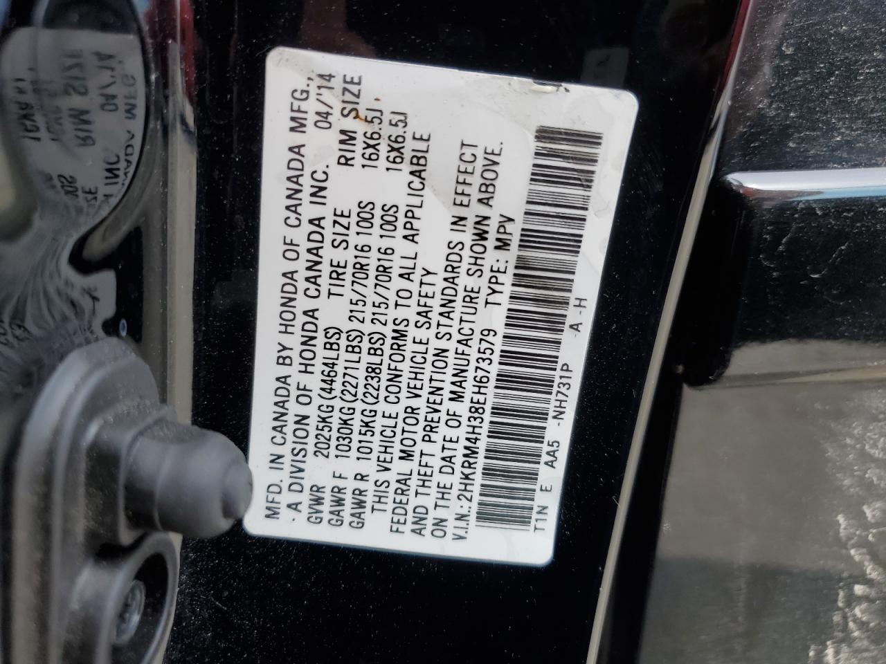 2HKRM4H38EH673579 2014 Honda Cr-V Lx