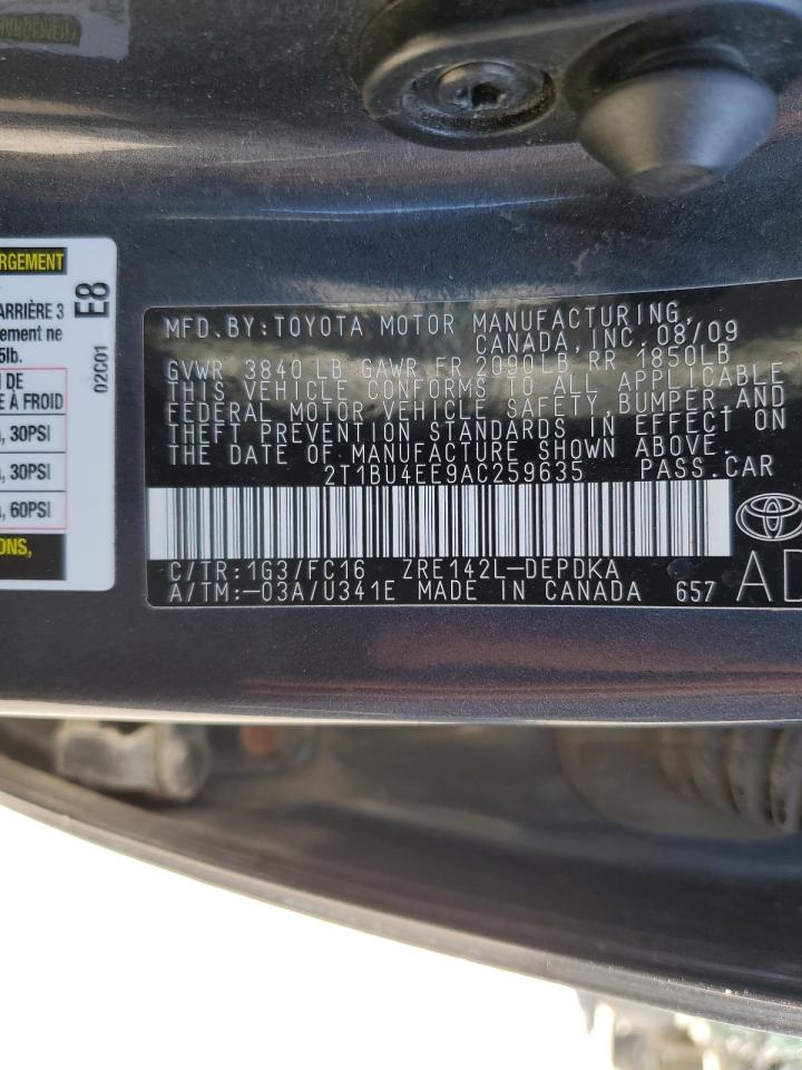 2T1BU4EE9AC259635 2010 Toyota Corolla Base