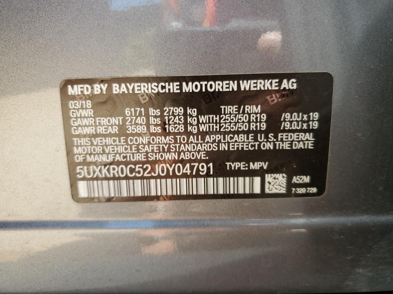 5UXKR0C52J0Y04791 2018 BMW X5 xDrive35I