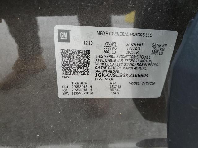 2019 GMC Acadia Sle VIN: 1GKKNSLS3KZ196604 Lot: 54097744