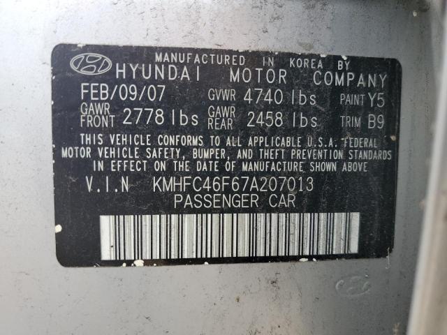 2007 Hyundai Azera Se VIN: KMHFC46F67A207013 Lot: 54497174