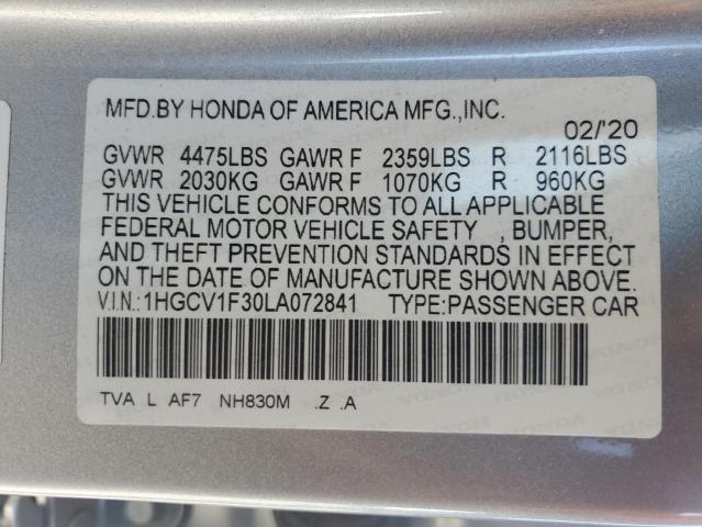 1HGCV1F30LA072841 Honda Accord SPO 12