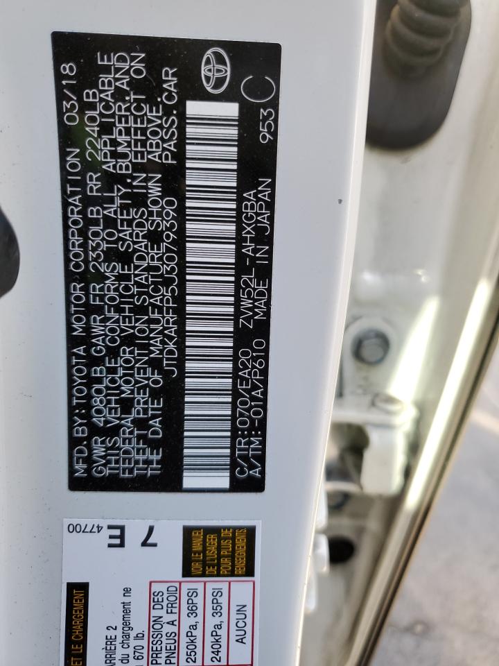 JTDKARFP5J3079390 2018 Toyota Prius Prime