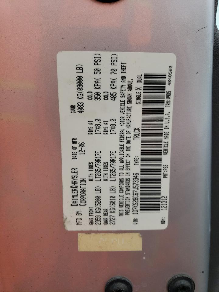 1D7KS28C67J573346 2007 Dodge Ram 2500 St