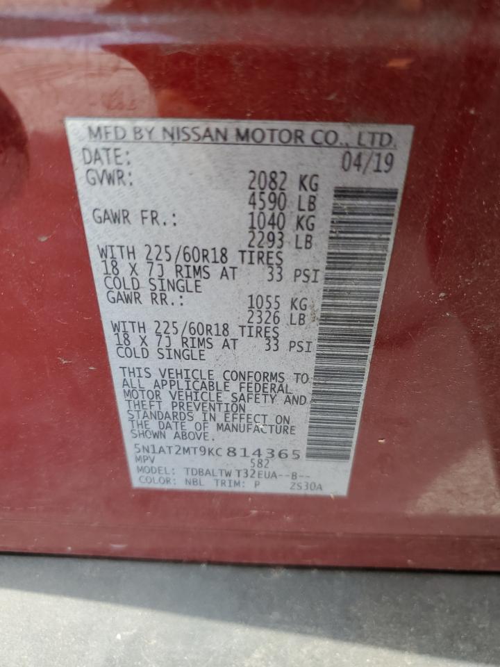 5N1AT2MT9KC814365 2019 Nissan Rogue S