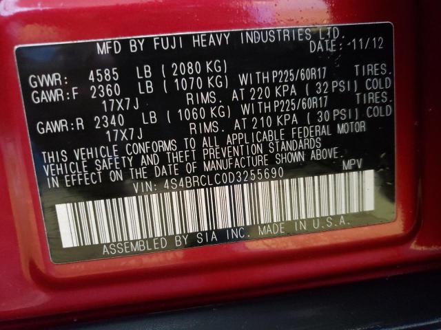 2013 Subaru Outback 2.5I Limited VIN: 4S4BRCLC0D3255690 Lot: 56104054