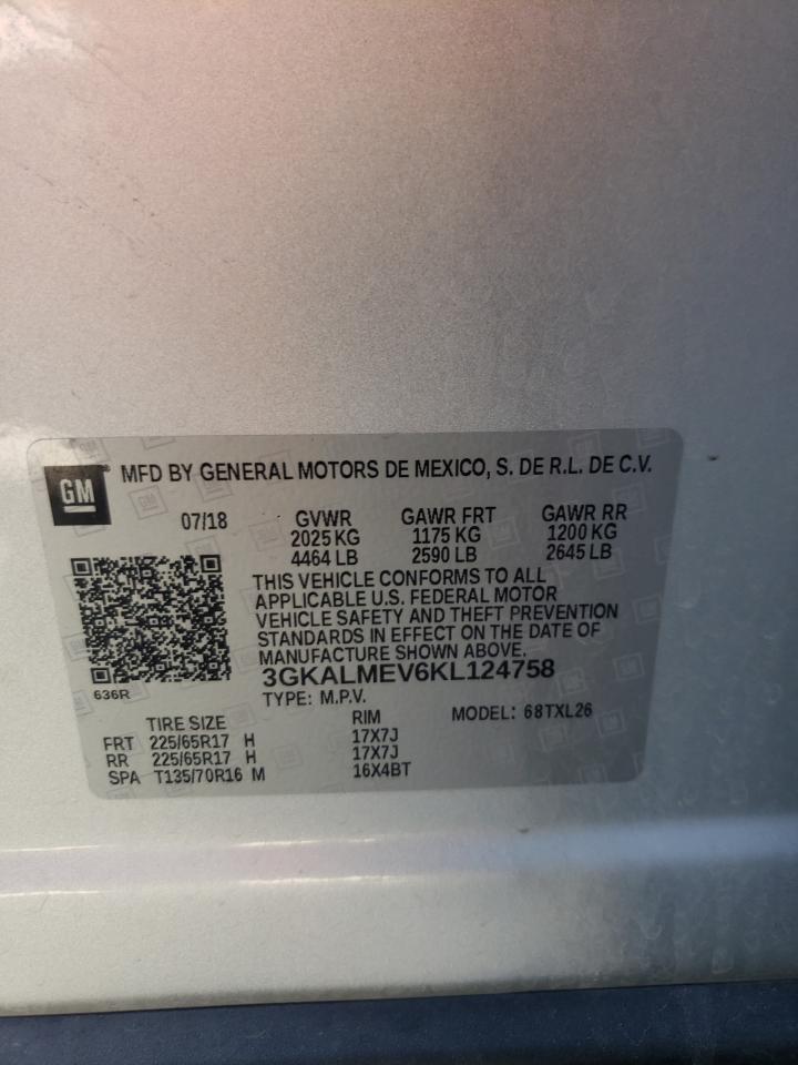 3GKALMEV6KL124758 2019 GMC Terrain Sle