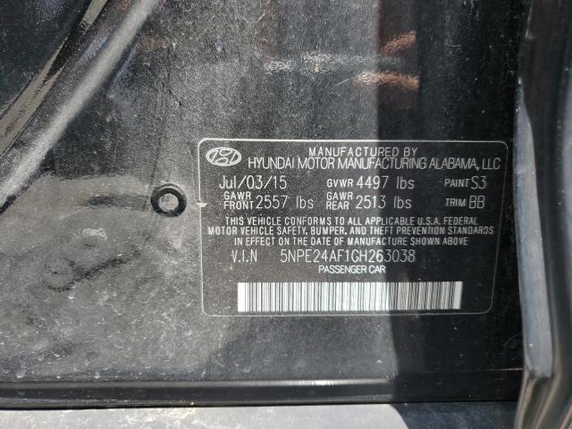 2016 Hyundai Sonata Se VIN: 5NPE24AF1GH263038 Lot: 55273024