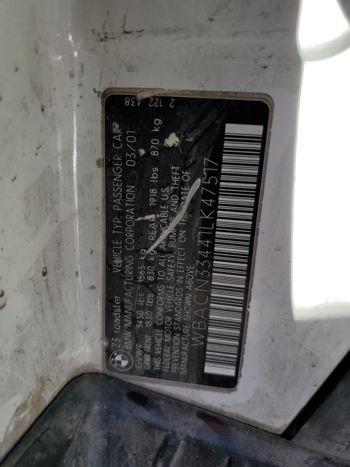WBACN33441LK47517 2001 BMW Z3 2.5