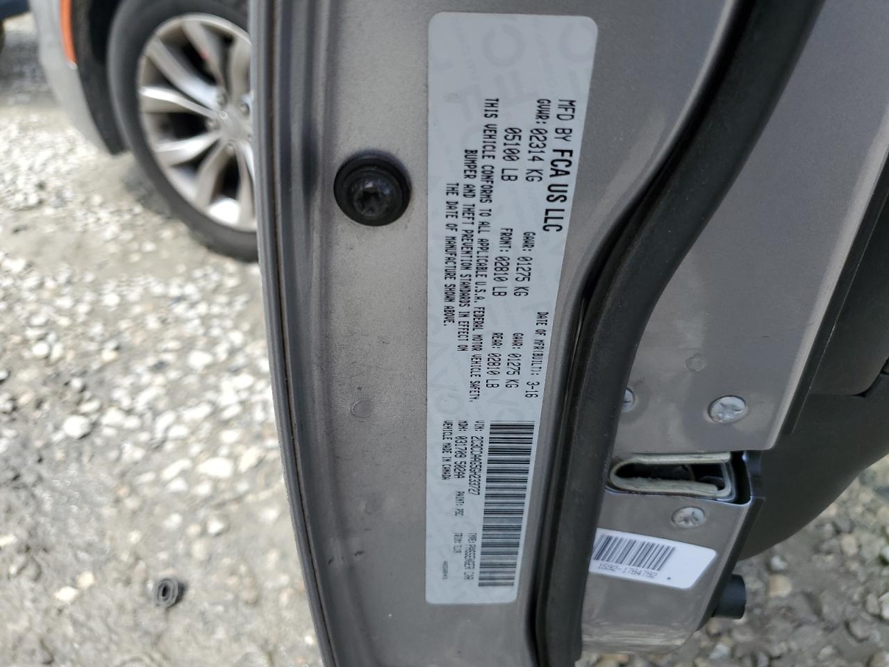 2C3CCAAG5GH233727 2016 Chrysler 300 Limited