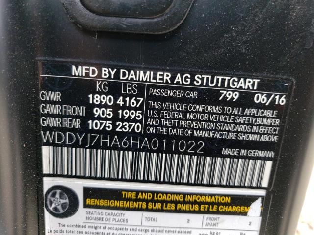 2017 MERCEDES-BENZ AMG GT - WDDYJ7HA6HA011022