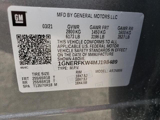 2021 CHEVROLET TRAVERSE L - 1GNERFKW4MJ198489