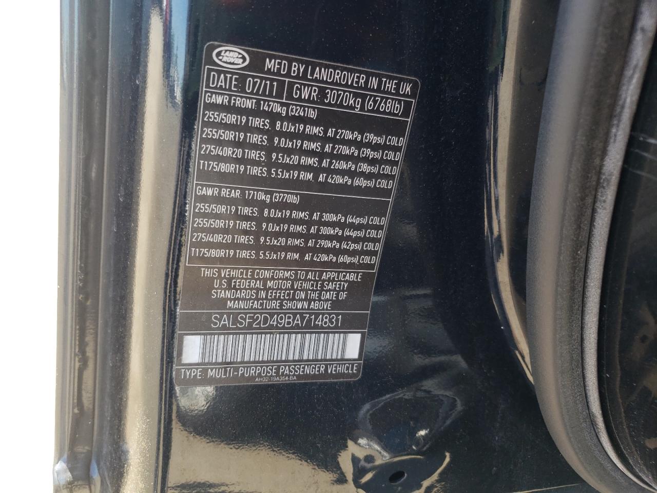 SALSF2D49BA714831 2011 Land Rover Range Rover Sport Hse