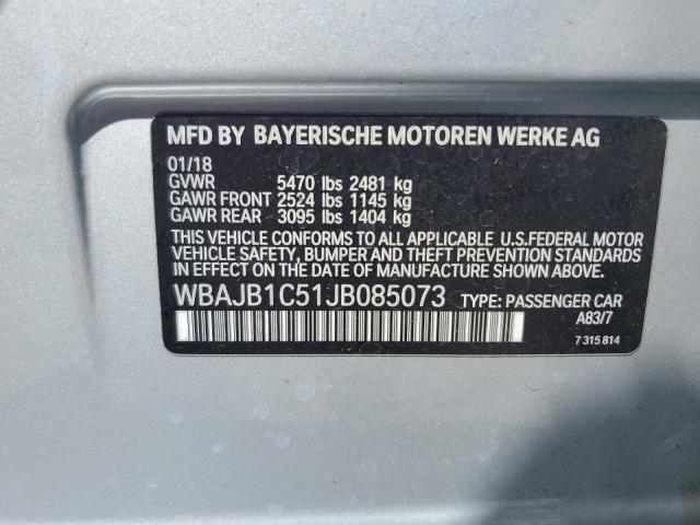 2018 BMW 530Xe VIN: WBAJB1C51JB085073 Lot: 53997764