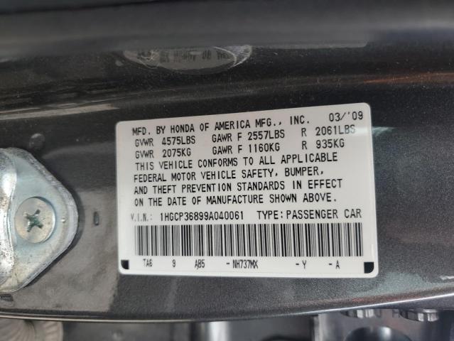 2009 Honda Accord Exl VIN: 1HGCP36899A040061 Lot: 55820394