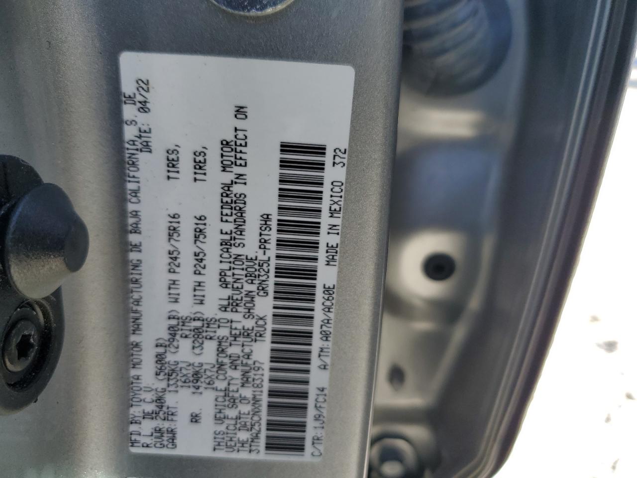 3TMAZ5CNXNM183197 2022 Toyota Tacoma Double Cab