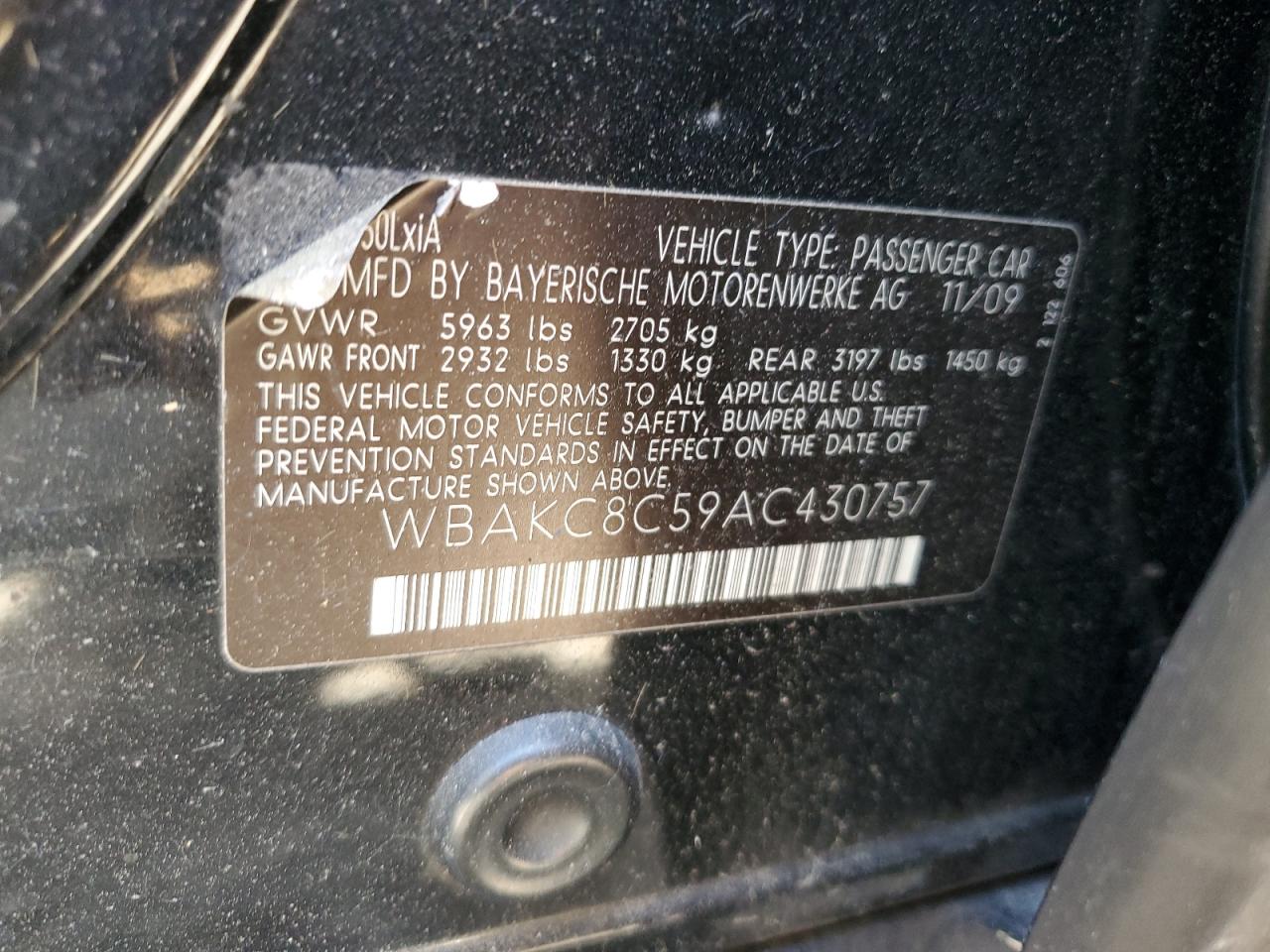 WBAKC8C59AC430757 2010 BMW 750 Li xDrive