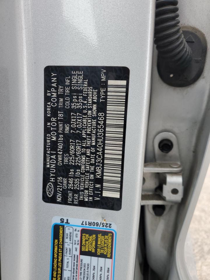 KM8J3CA40HU365468 2017 Hyundai Tucson Limited