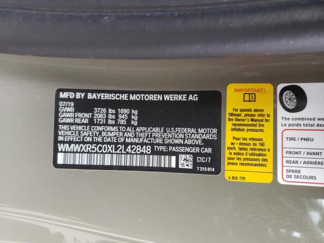 2020 Mini Cooper S VIN: WMWXR5C0XL2L42848 Lot: 56441654