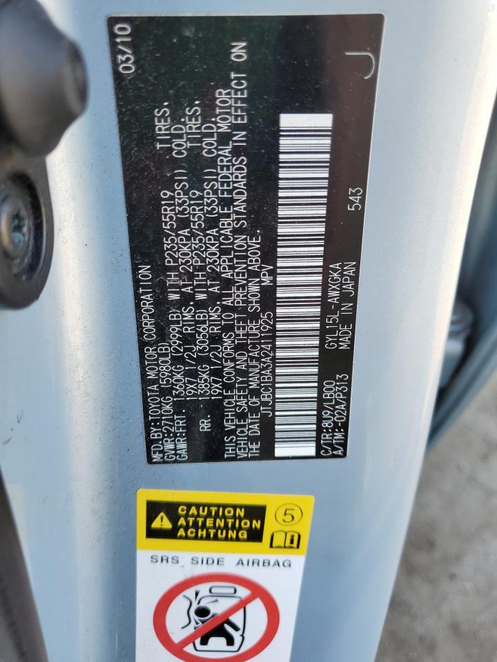 JTJBC1BA3A2411925 2010 Lexus Rx 450