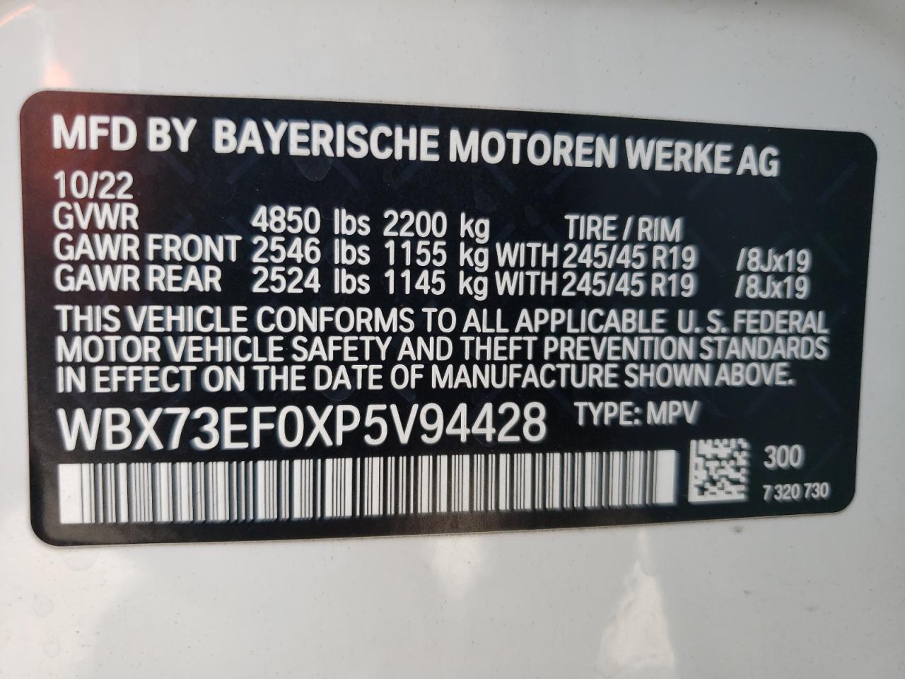 WBX73EF0XP5V94428 2023 BMW X1 xDrive28I