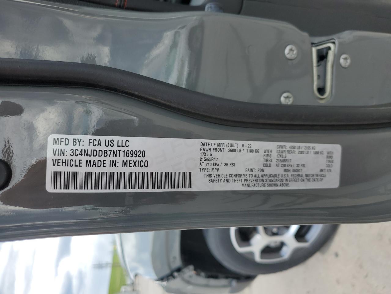 3C4NJDDB7NT169920 2022 Jeep Compass Trailhawk