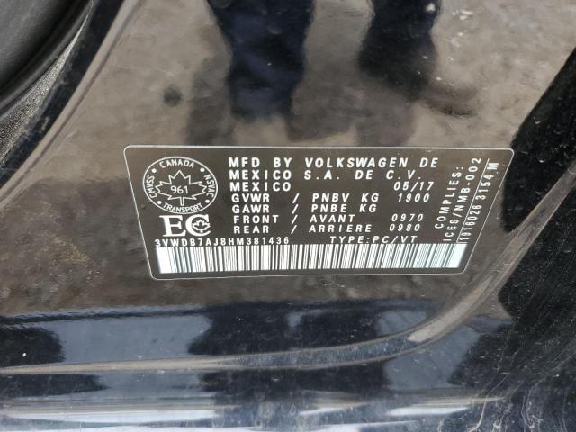 2017 Volkswagen Jetta Se VIN: 3VWDB7AJ8HM381436 Lot: 54068084