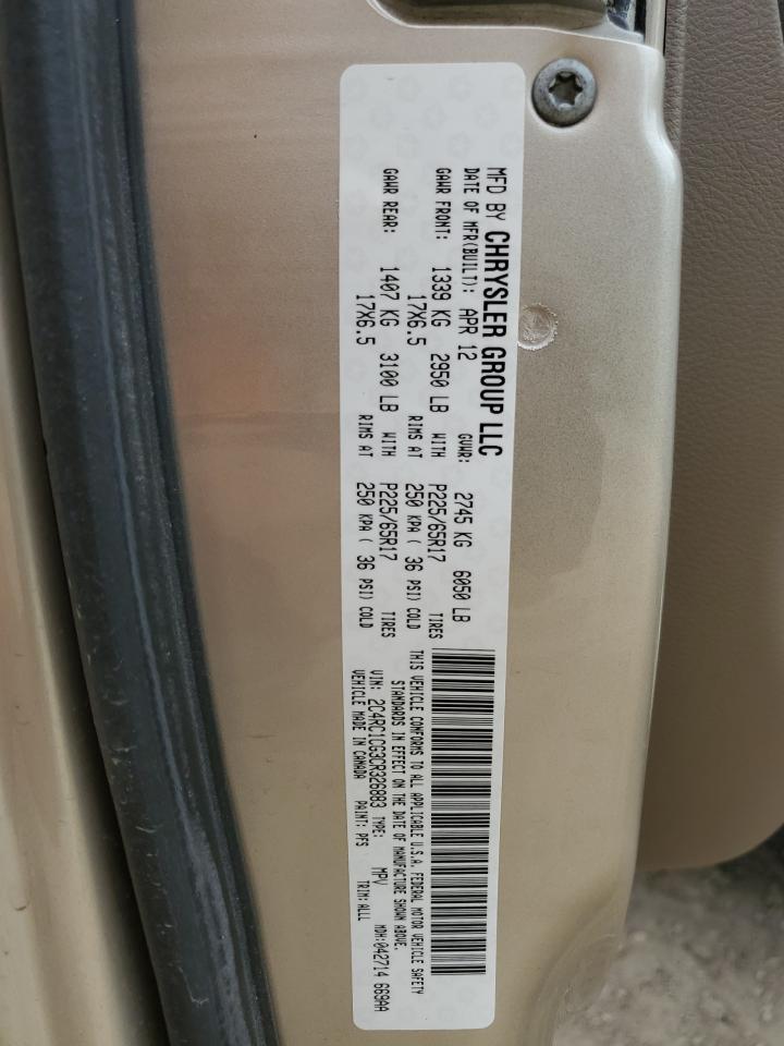 2C4RC1CG3CR326883 2012 Chrysler Town & Country Touring L