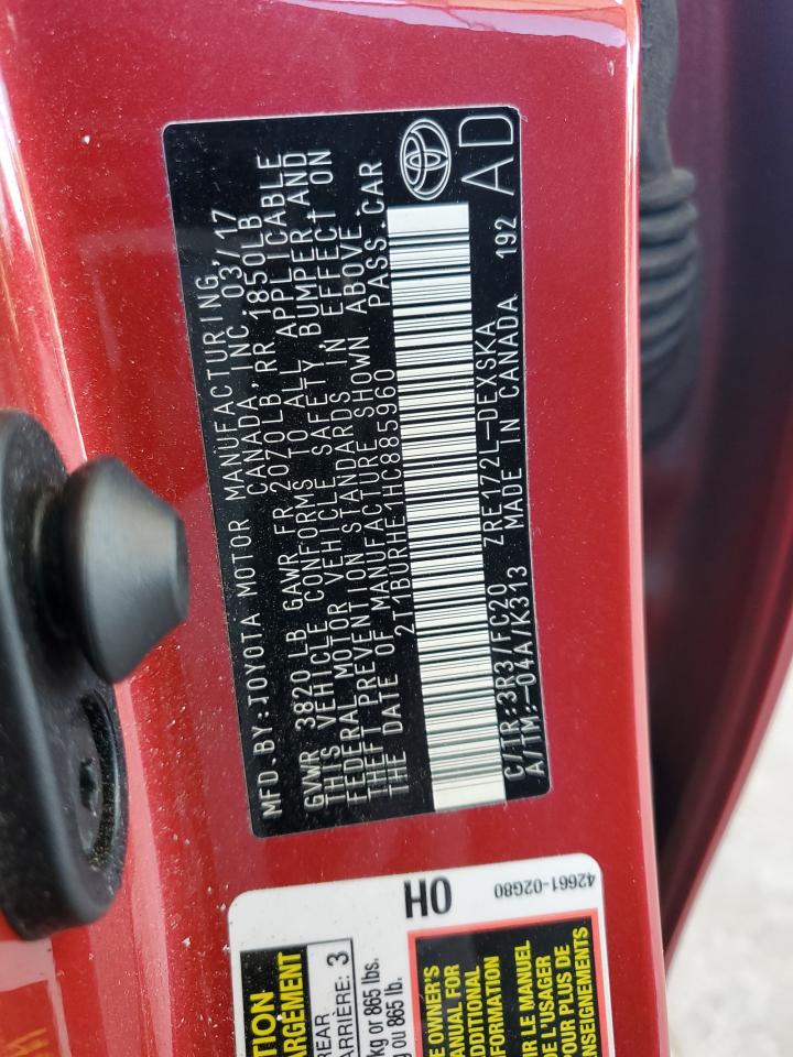 2T1BURHE1HC885960 2017 Toyota Corolla L