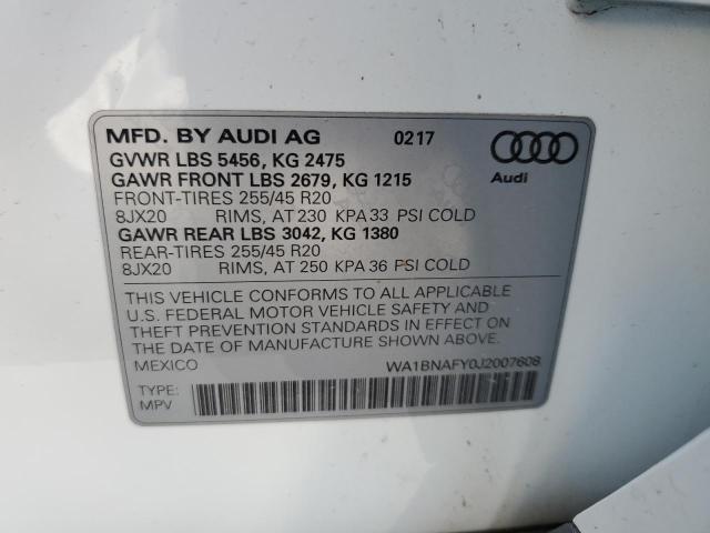 VIN WA1BNAFY0J2007608 2018 Audi Q5, Premium Plus no.13