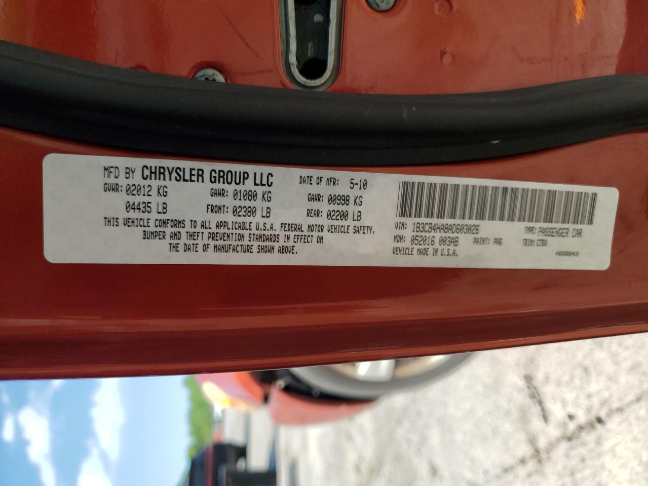 1B3CB4HA8AD603026 2010 Dodge Caliber Sxt