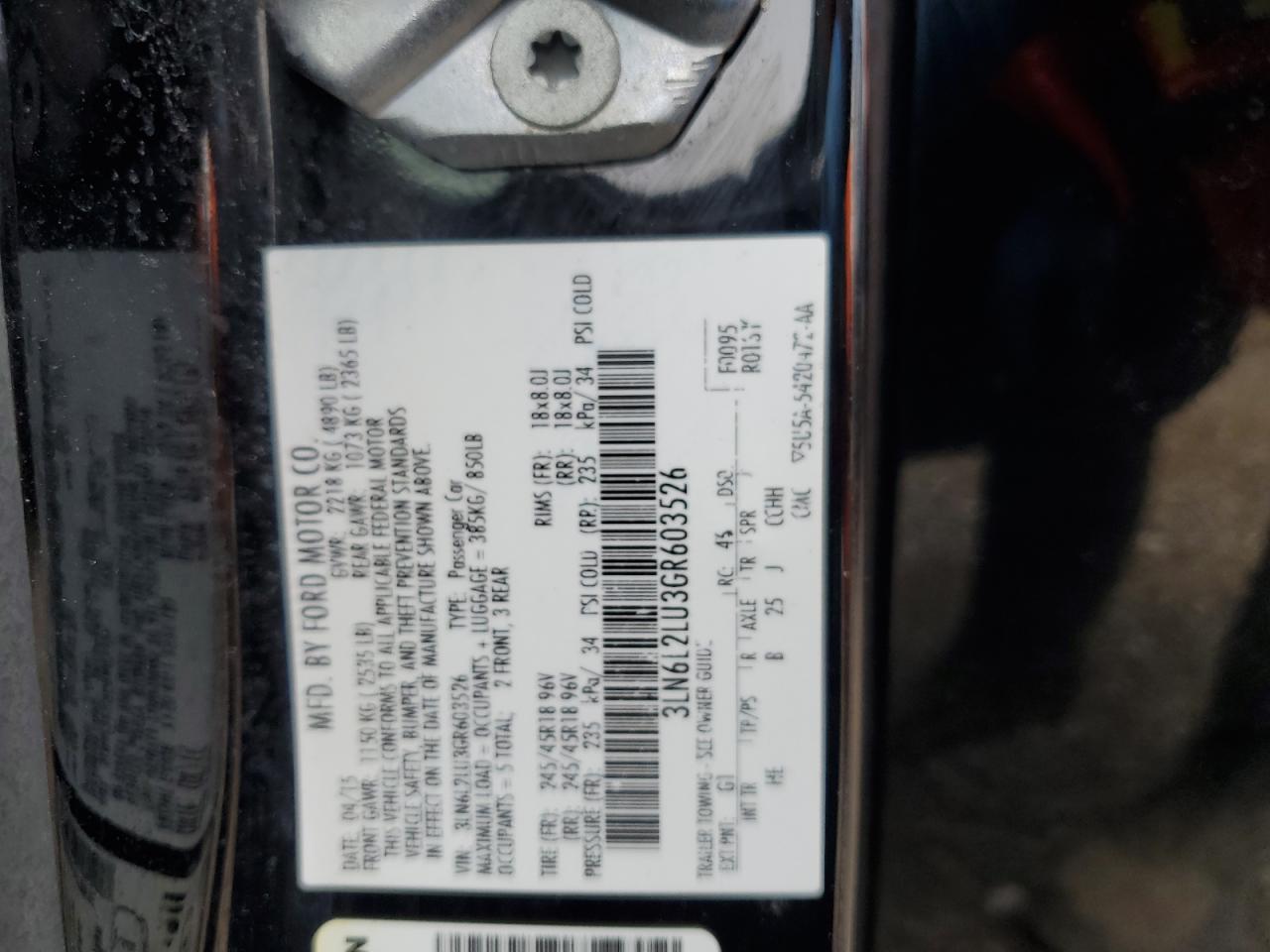 3LN6L2LU3GR603526 2016 Lincoln Mkz Hybrid