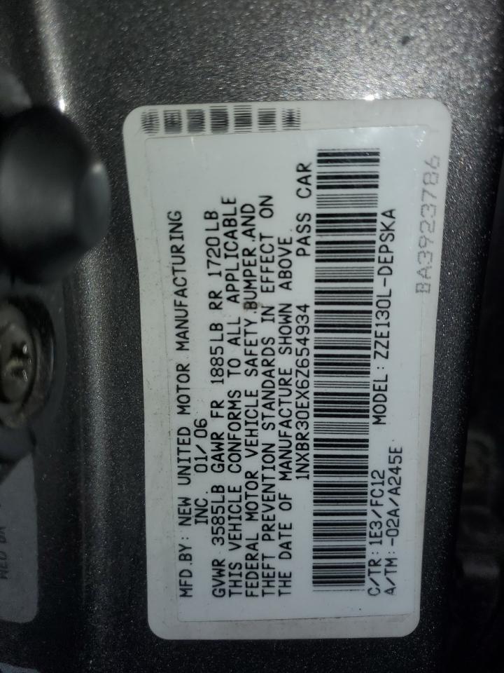 1NXBR30EX6Z654934 2006 Toyota Corolla Ce