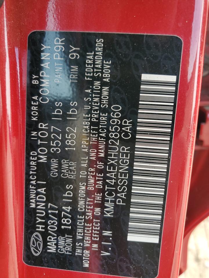 KMHCT4AEXHU285960 2017 Hyundai Accent Se