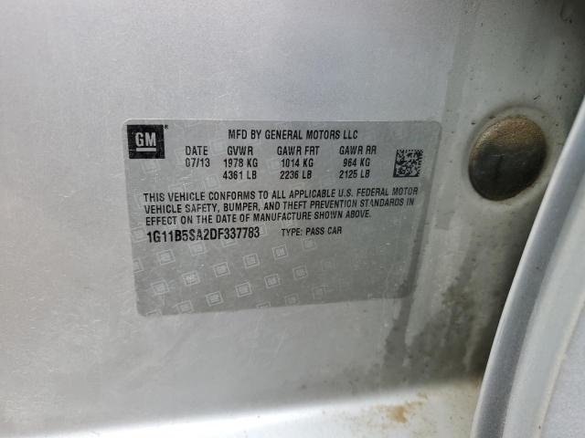 2013 Chevrolet Malibu Ls VIN: 1G11B5SA2DF337783 Lot: 54894024