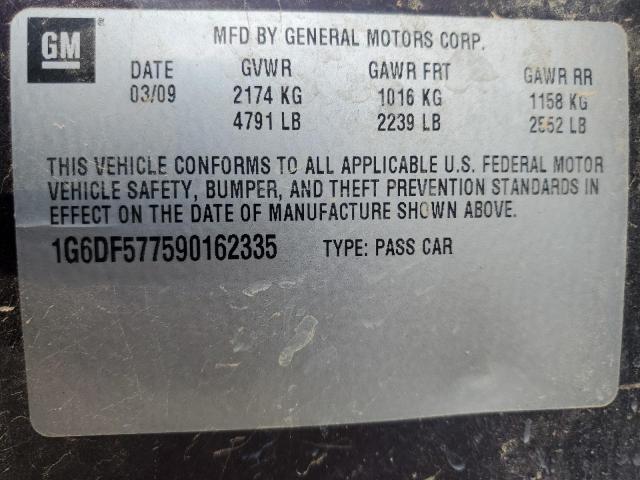 2009 Cadillac Cts VIN: 1G6DF577590162335 Lot: 54414594