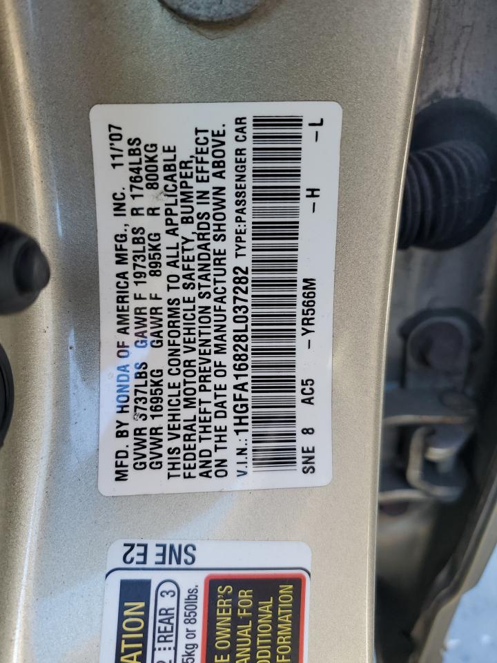 1HGFA16828L037282 2008 Honda Civic Ex