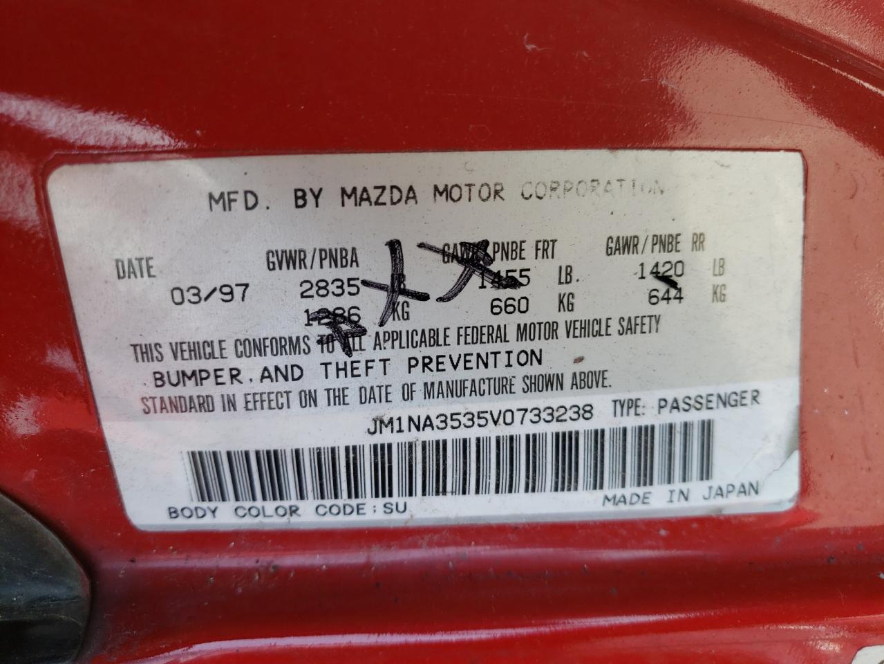 JM1NA3535V0733238 1997 Mazda Mx-5 Miata