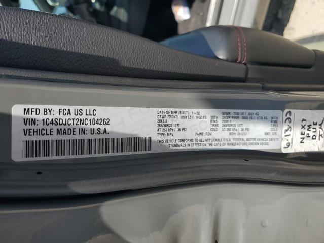 2022 Dodge Durango R/T VIN: 1C4SDJCT2NC104262 Lot: 56848494