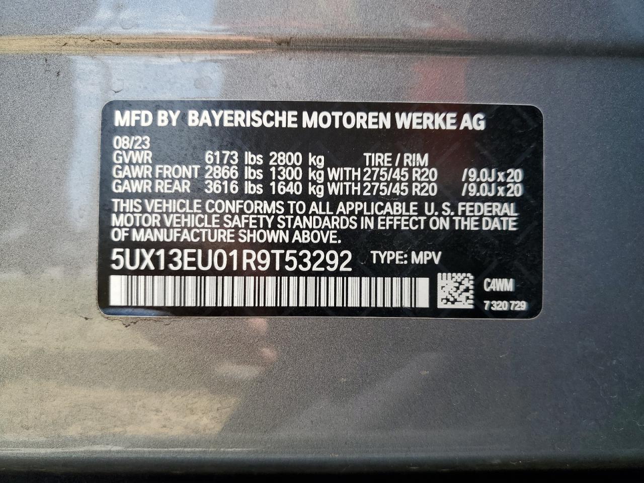 5UX13EU01R9T53292 2024 BMW X5 Sdrive 40I