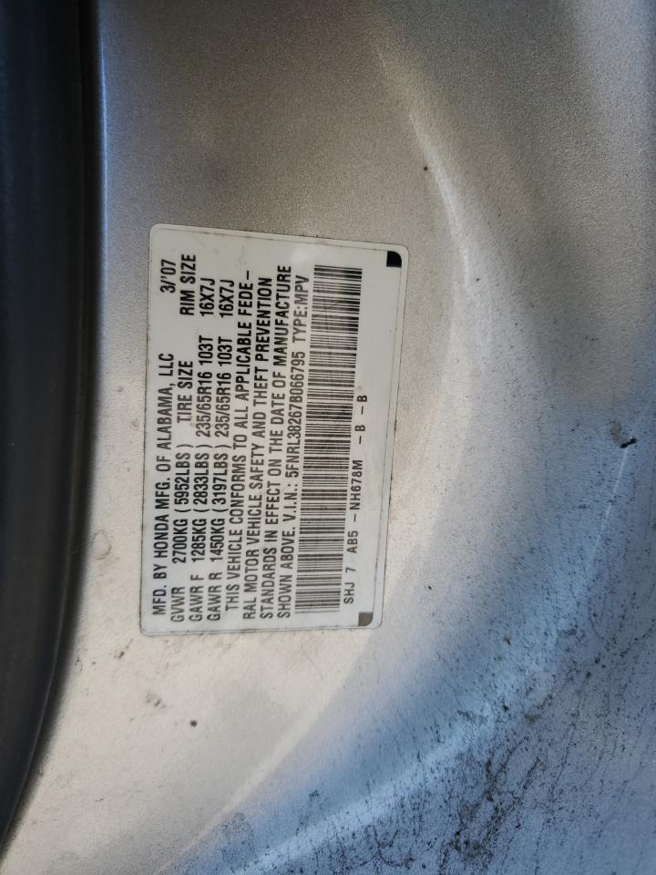 5FNRL38267B066795 2007 Honda Odyssey Lx