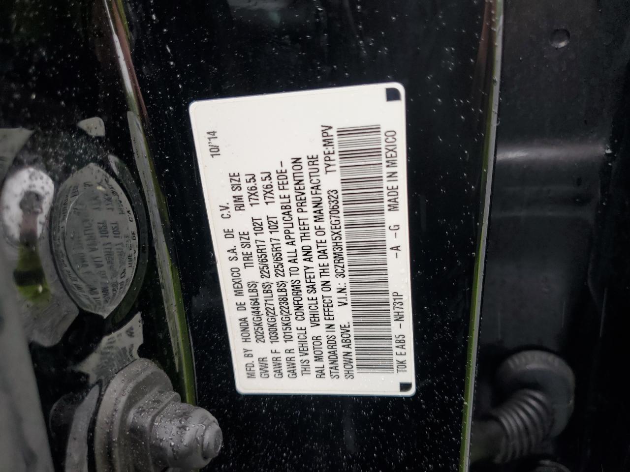 3CZRM3H5XEG706323 2014 Honda Cr-V Ex