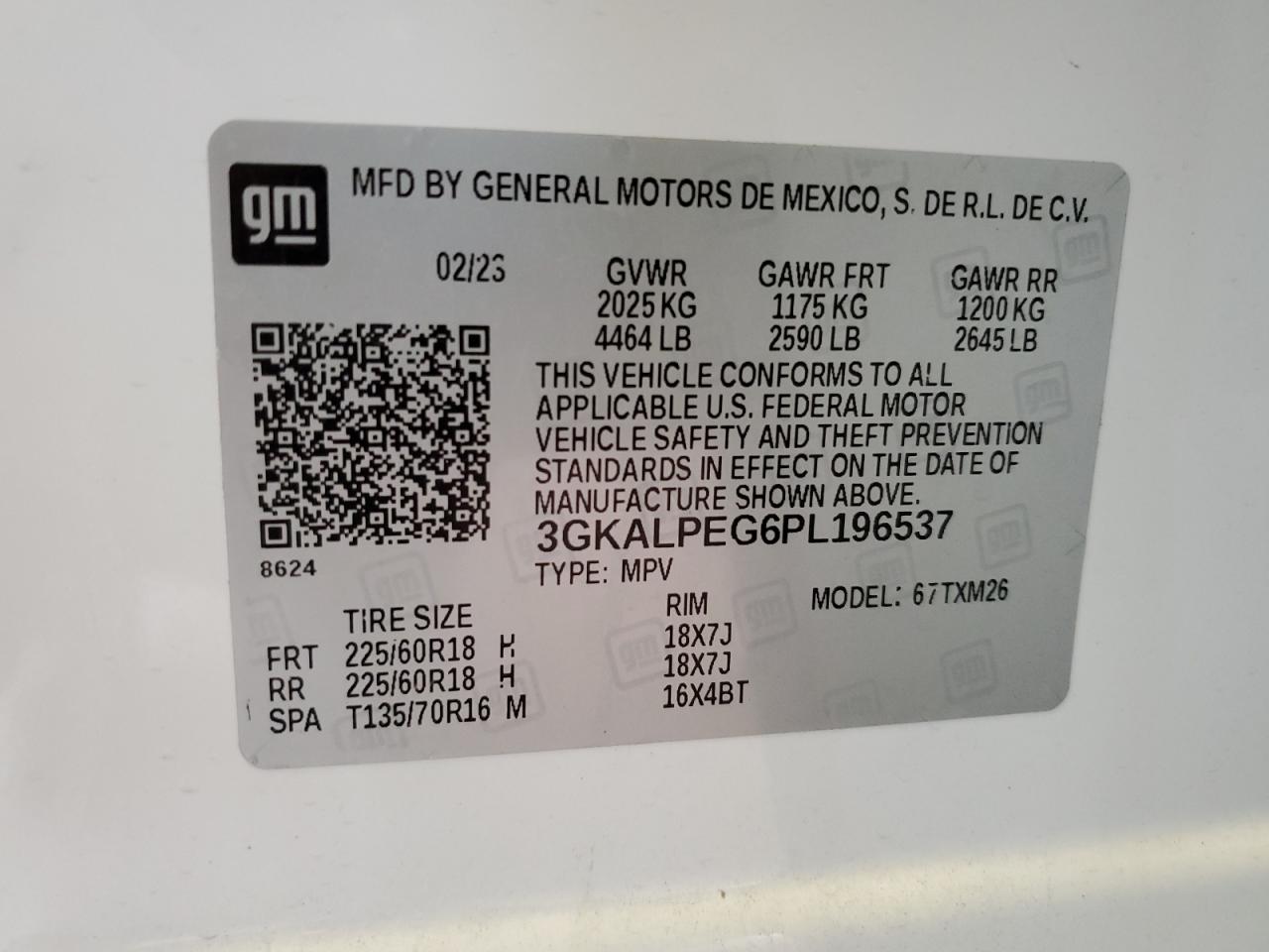 3GKALPEG6PL196537 2023 GMC Terrain Slt