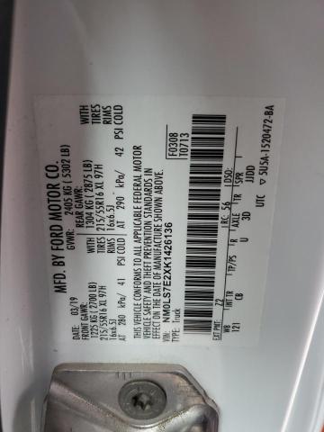 2019 Ford Transit Connect Xl VIN: NM0LS7E2XK1426136 Lot: 53831474