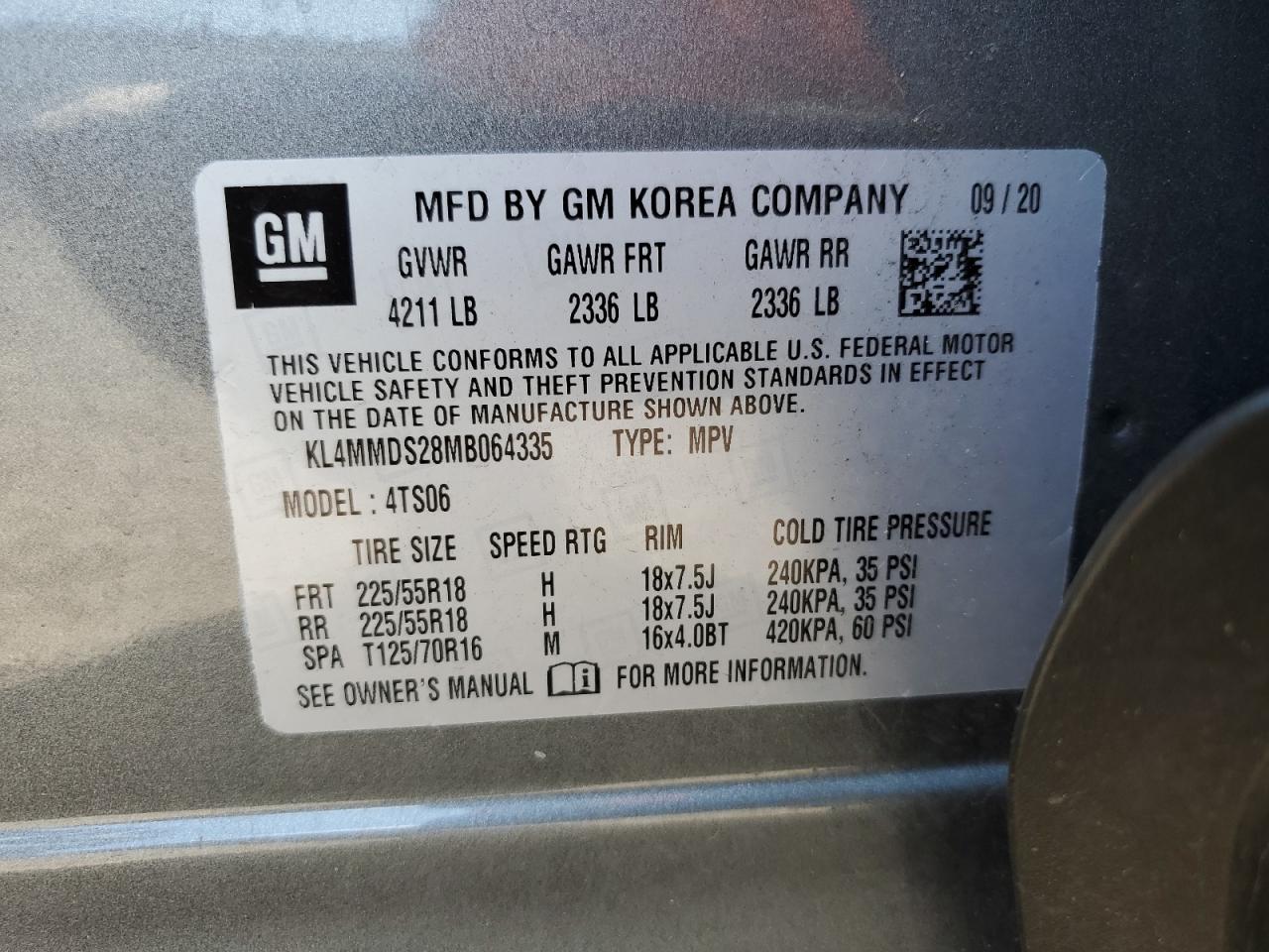 2021 Buick Encore Gx Select vin: KL4MMDS28MB064335