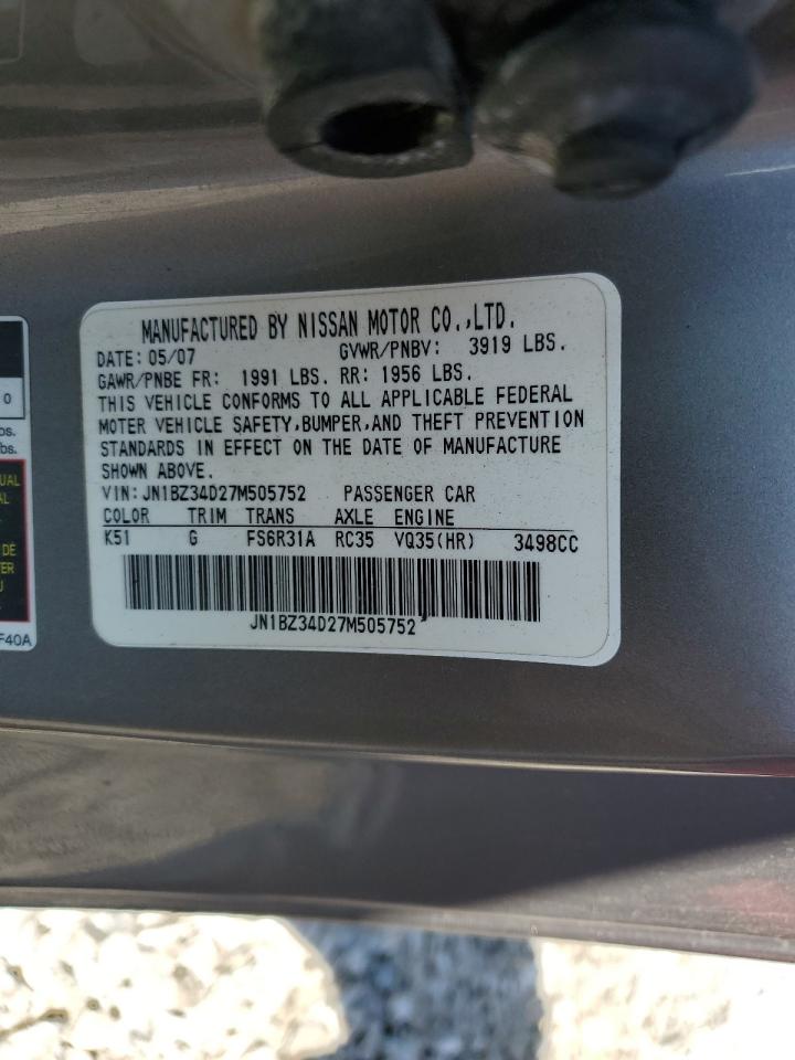 JN1BZ34D27M505752 2007 Nissan 350Z Coupe