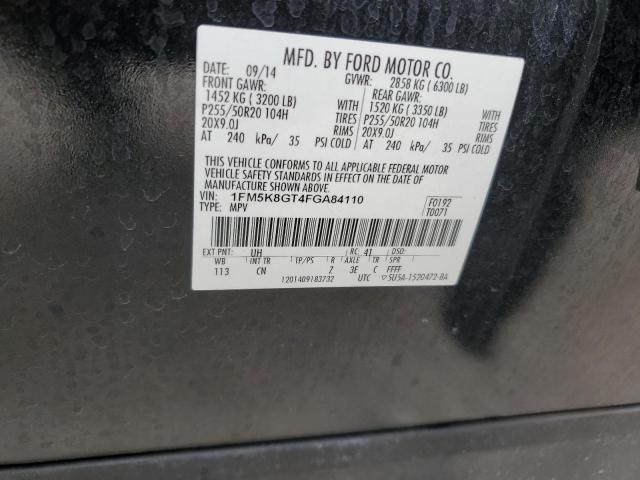 2015 Ford Explorer Sport VIN: 1FM5K8GT4FGA84110 Lot: 54580084