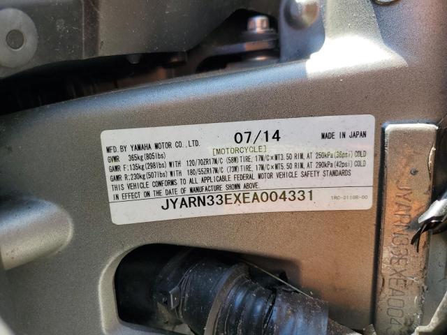 2014 YAMAHA FZ09 JYARN33EXEA004331