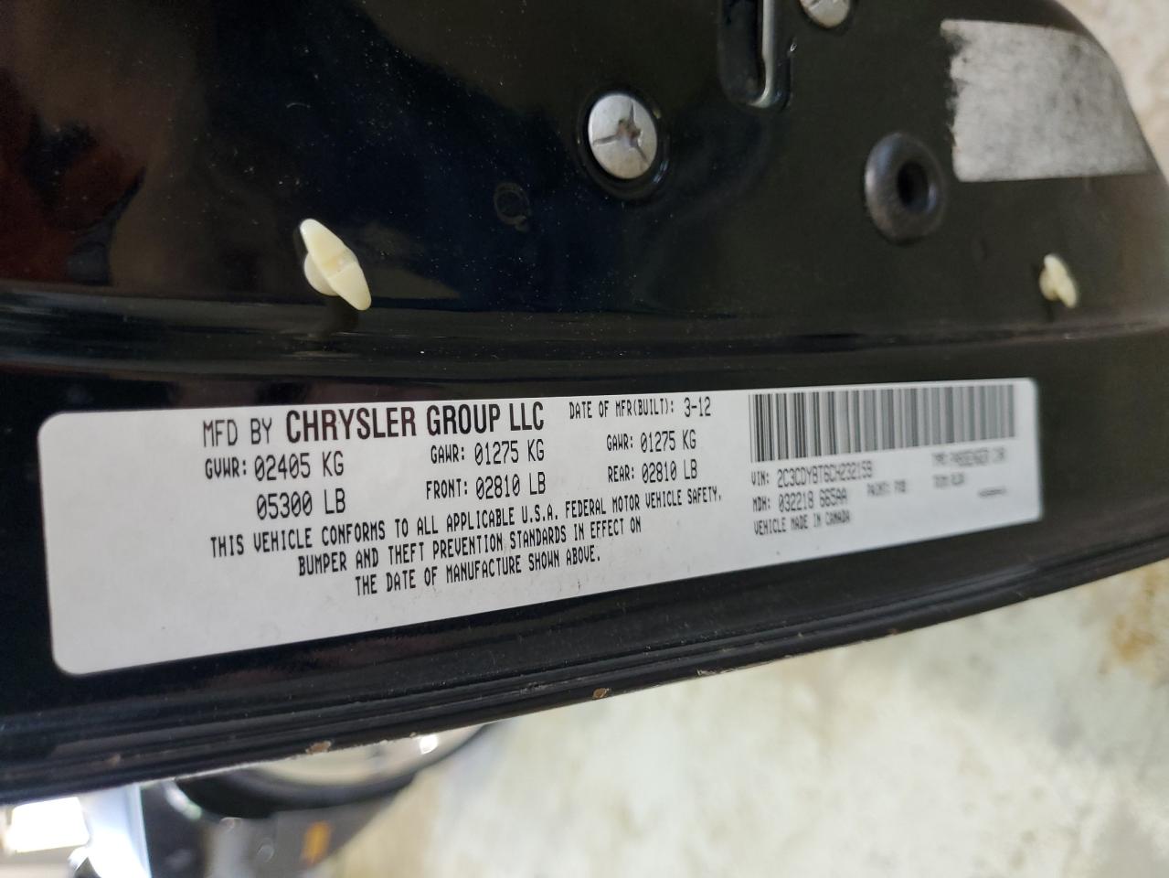 2C3CDYBT6CH232159 2012 Dodge Challenger R/T